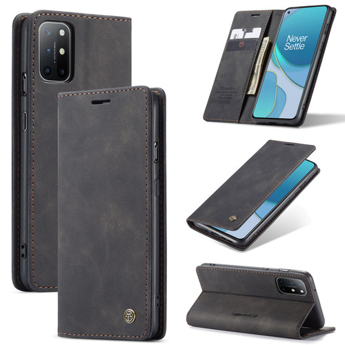 OnePlus 8T CaseMe 013 Multifunctional Retro Frosted Horizontal Flip Leather Case with Card Slot & Holder & Wallet - Black